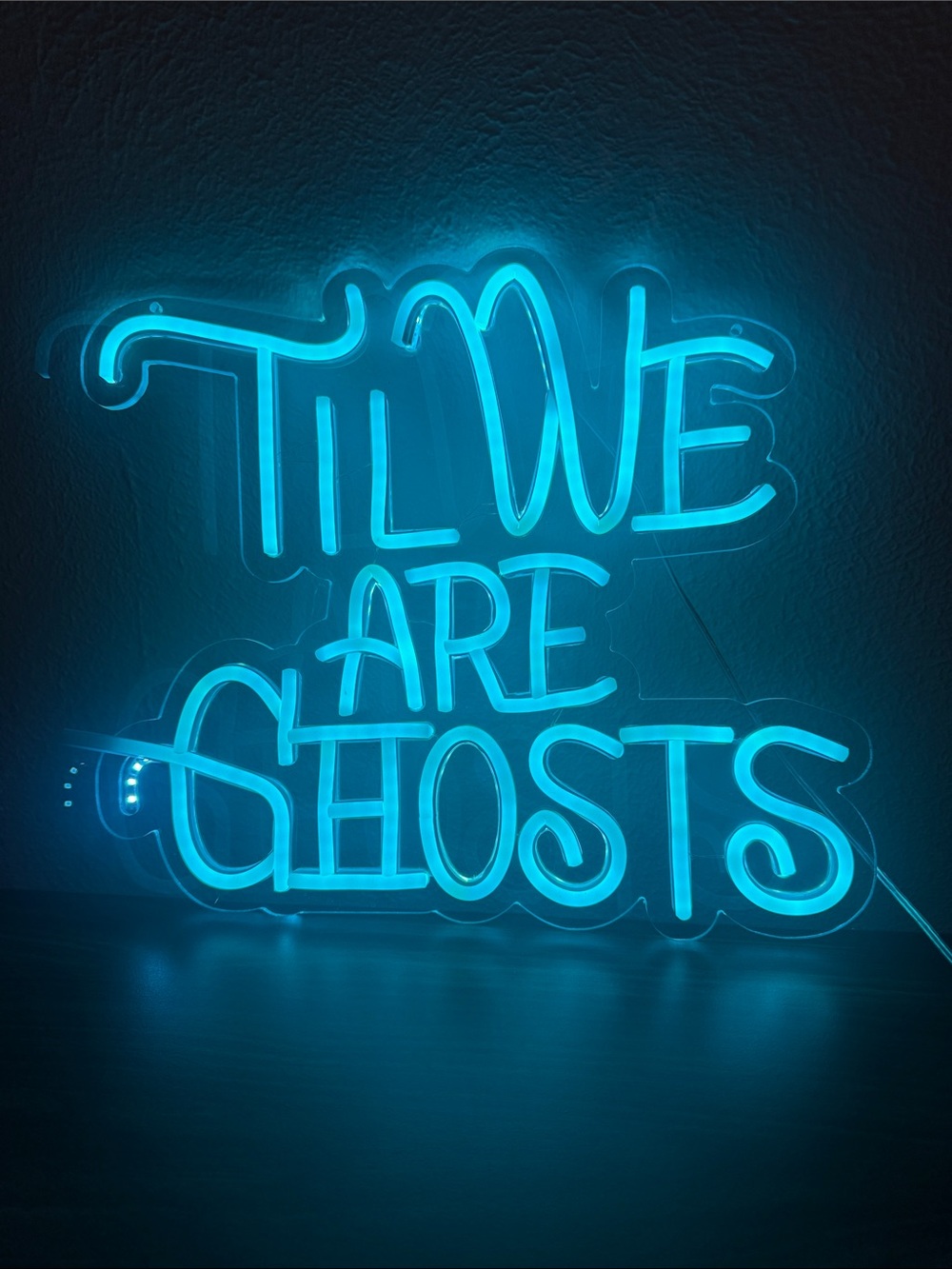 "Til We Are Ghosts" Neon Wall Sign - Blue